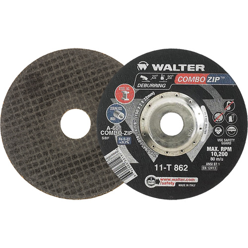 Right Angle Grinder Reinforced Cut-Off Wheels - Combo Zip, 6" x 5/64", 7/8" Arbor, Type 27 Seaboard Timber Mart