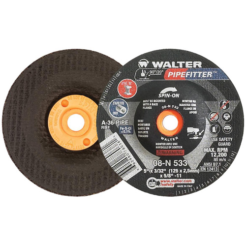 PIPEFITTER Grinding Wheel, 5" x 3/32", 5/8"-11 Arbor, Aluminum Oxide, Type 27 Seaboard Timber Mart