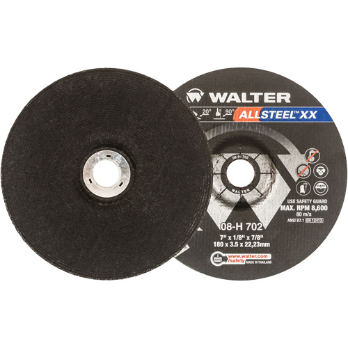 Allsteel XX Depressed Centre Grinding Wheels, 7" x 1/8", 7/8" Arbor, Type 27 Seaboard Timber Mart
