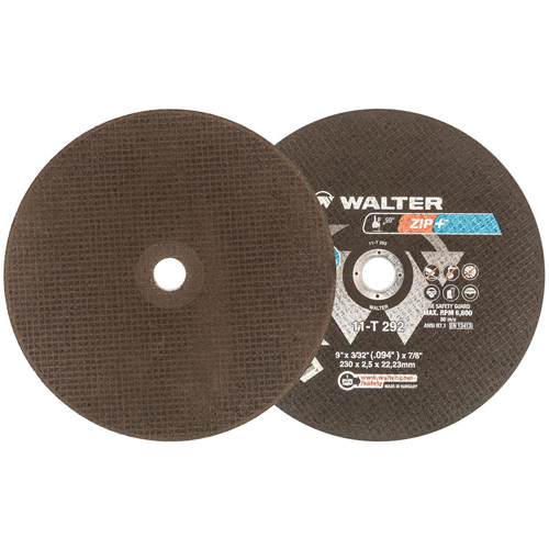 Zip+Xtra Heavy-Duty Cut-Off Wheel, 9" x 3/32", 7/8" Arbor, Type 1, Aluminum Oxide, 6600 RPM Seaboard Timber Mart