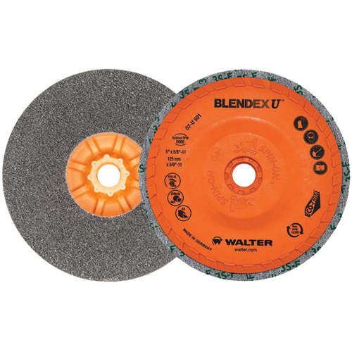 Brosse coupe de finition Blendex U, 5" dia., Grain Fin, Carbure de silicium Seaboard Timber Mart