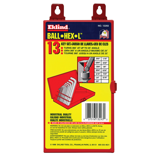 Balldrive Hex Key, Hex End, 1/20" x 2.8" L, L Shape Seaboard Timber Mart