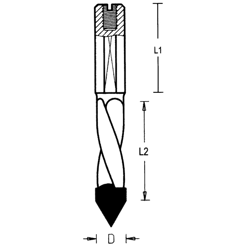 Through-Hole Carbide Tipped Drill, 5 mm Diameter Seaboard Timber Mart