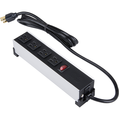 Barre d'alimentation en aluminium bross&eacute; pour l'int&eacute;rieur, 4 Prise(s), 6' Seaboard Timber Mart