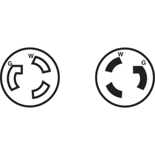 2-Pole 3-Wire Grounding Locking Plug, Nylon, 15 Amps, 250 V, L6-15P Seaboard Timber Mart