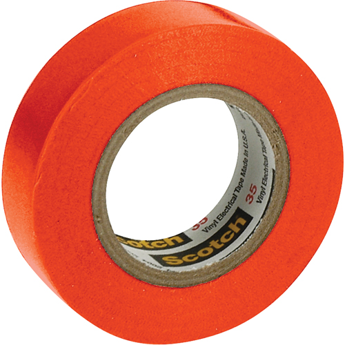 Rubans en vinyle pour codage en couleurs 35 Scotch, 12,7 mm (1/2") x 20,1 m (66'), Orange, 7 mils Seaboard Timber Mart