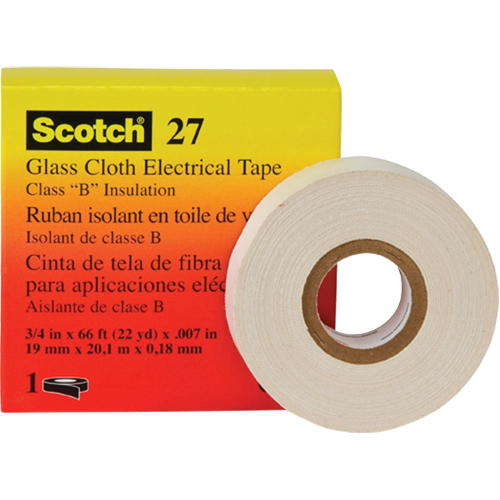 Rubans isolants en toile de verre 27 Scotch, 19 mm (3/4") la x 20 m (66') lo Seaboard Timber Mart