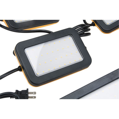 LED String Work Lights, 5 Lights, 50' L, Plastic Housing Seaboard Timber Mart