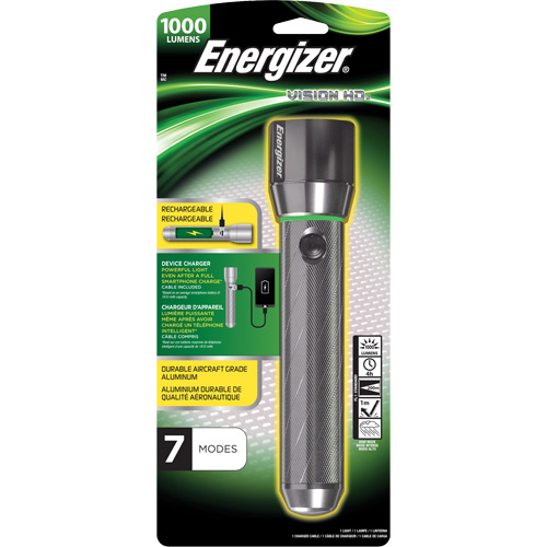 Lampe de poche Vision HD Focus, DEL, 1000 lumens, Piles Rechargeable Seaboard Timber Mart