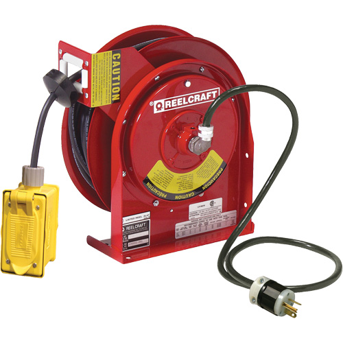 Power Cord Reel, 45', SJEOOW, 12 Gauge, 20 A Seaboard Timber Mart