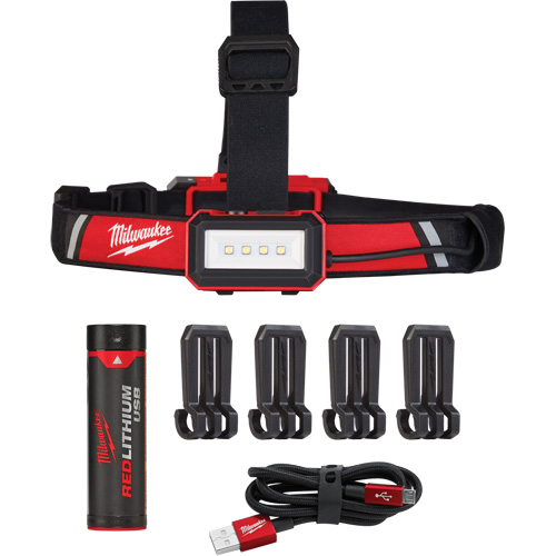 Lampe frontale USB &agrave; profil bas, DEL, 600 lumens, 2 hres de fonctionnement, piles Rechargeable Seaboard Timber Mart