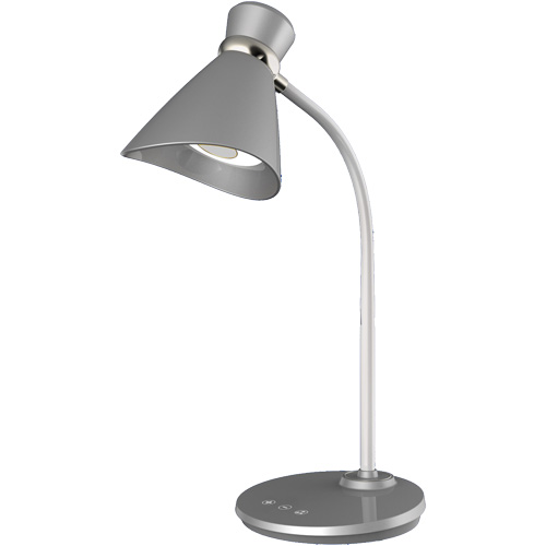 Desk Lamp, 6 W, LED, 16" Neck, Silver Seaboard Timber Mart