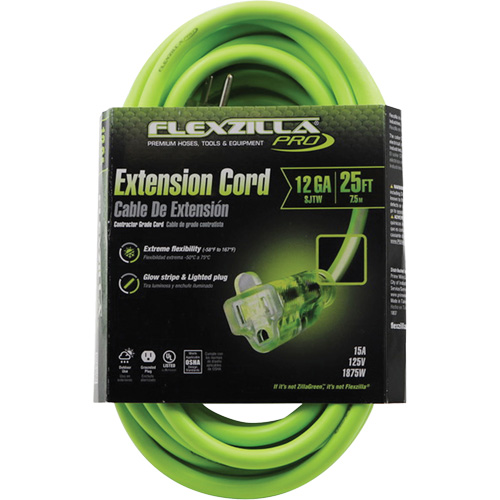 Flexzilla&reg; Pro Industrial Extension Cord, All-Weather, SJTW, 12/3 AWG, 15 A, 25' Seaboard Timber Mart