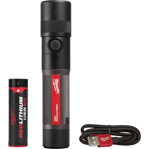 Lampe de poche 1100L &agrave; mise au point par torsion, DEL, 1100 lumens, Piles Rechargeable Seaboard Timber Mart
