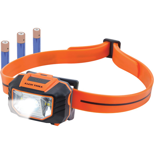 Lampe frontale avec bandeau en silicone pour casque de s&eacute;curit&eacute;, DEL, Piles AAA, Plastique Seaboard Timber Mart