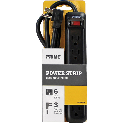 Power Strip, 6 Outlet(s), 3', 15 A, 1875 W, 125 V Seaboard Timber Mart