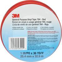 Ruban en vinyle pour travaux g&eacute;n&eacute;raux 764, 25,4 mm (1") la x 32,9 m (108') lo, 5 mils, Rouge Seaboard Timber Mart