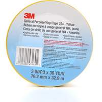 Ruban en vinyle pour travaux g&eacute;n&eacute;raux 764, 76 mm (3") la x 32,9 m (108') lo, 5 mils, Jaune Seaboard Timber Mart
