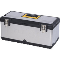 JPSTB-22 Stainless Steel Hand Tool Box, 11" D x 22-1/2" W x 10-3/4" H, Black/Grey Seaboard Timber Mart