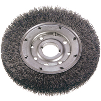 Crimped Wire Wheel Brushes - Narrow Face, 6" Dia., 0.014" Fill, 1-1/4" Arbor Seaboard Timber Mart