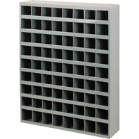 Steel Storage Bin Cabinet, 33-3/4" W x 8-1/2" D x 42" H, Grey Seaboard Timber Mart