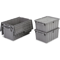 Flipak&reg; Polyethylene Plastic (PE) Distribution Containers, 11.8" x 9.8" x 7.7", Grey Seaboard Timber Mart