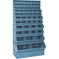 Bacs sectionnels superposables, Cap. 100 lb, 37" la x 8" p x 4-1/2" h, Bleu Seaboard Timber Mart