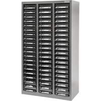 Casiers pour pi&egrave;ces KPC-300, Acier galvanis&eacute;, 60 tiroirs, 21-3/10" x 10-2/5" x 36-9/10", Gris Seaboard Timber Mart