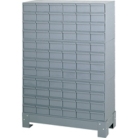 Industrial Drawer Cabinet With Base, 72 Drawers, 34-1/8" W x 12-1/4" D x 48-1/8" H, Grey Seaboard Timber Mart