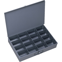 Compartment Scoop Boxes, Steel, 16 Slots, 18" W x 12" D x 3" H, Grey Seaboard Timber Mart