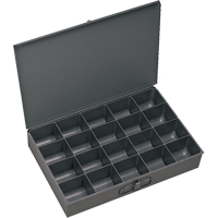 Compartment Scoop Boxes, Steel, 20 Slots, 18" W x 12" D x 3" H, Grey Seaboard Timber Mart