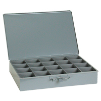 Compartment Scoop Boxes, Steel, 20 Slots, 18" W x 12" D x 3" H, Grey Seaboard Timber Mart