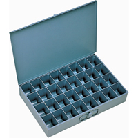 Compartment Scoop Boxes, Steel, 32 Slots, 18" W x 12" D x 3" H, Grey Seaboard Timber Mart