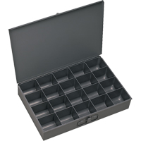 Compartment Scoop Boxes, Steel, 20 Slots, 13-3/8" W x 9-1/4" D x 2" H, Grey Seaboard Timber Mart