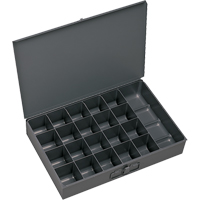 Compartment Scoop Boxes, Steel, 21 Slots, 13-3/8" W x 9-1/4" D x 2" H, Grey Seaboard Timber Mart