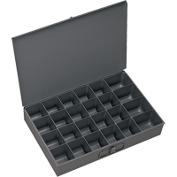Compartment Scoop Boxes, Steel, 24 Slots, 13-3/8" W x 9-1/4" D x 2" H, Grey Seaboard Timber Mart