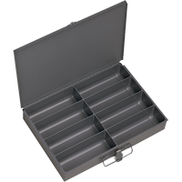 Compartment Scoop Boxes, Steel, 8 Slots, 13-3/8" W x 9-1/4" D x 2" H, Grey Seaboard Timber Mart