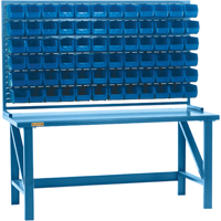 Louvered Rack with Bins, 36 Bins, 72" W x 15" D x 40" H Seaboard Timber Mart