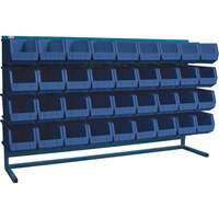 Louvered Rack with Bins, 36 Bins, 72" W x 15" D x 40" H Seaboard Timber Mart