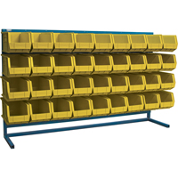 Louvered Rack with Bins, 36 Bins, 72" W x 15" D x 40" H Seaboard Timber Mart