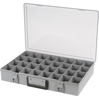 Compartment Case, Plastic, 32 Slots, 18-1/2" W x 13" D x 3" H, Grey Seaboard Timber Mart