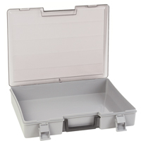 Compartment Case, Plastic, 15-1/2" W x 11-3/4" D x 2-1/2" H, Grey Seaboard Timber Mart