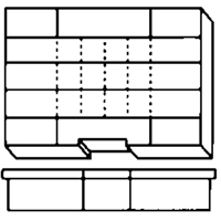Compartment Case, Plastic, 15-1/2" W x 11-3/4" D x 2-1/2" H, Grey Seaboard Timber Mart