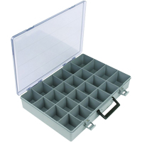 Compartment Case, Plastic, 24 Slots, 15-1/2" W x 11-3/4" D x 2-1/2" H, Grey Seaboard Timber Mart