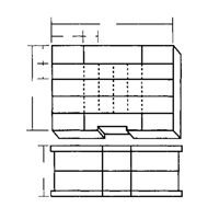 Compartment Case, Plastic, 48 Slots, 15-1/2" W x 11-3/4" D x 5" H, Grey Seaboard Timber Mart
