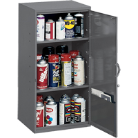 Utility Cabinet, Steel, 2 Shelves, 32-3/4" H x 19-7/8" W x 14-1/4" D, Grey Seaboard Timber Mart
