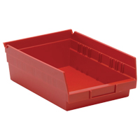 Bacs de rangement pour tablettes, 8-3/8" la x 4" H x 11-5/8" p, Rouge, Capacit&eacute; 30 lb Seaboard Timber Mart