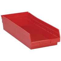 Bacs de rangement pour tablettes, 8-3/8" la x 4" H x 17-7/8" p, Rouge, Capacit&eacute; 40 lb Seaboard Timber Mart