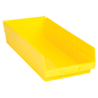 Bacs de rangement pour tablettes, 8-3/8" la x 4" H x 17-7/8" p, Jaune, Capacit&eacute; 40 lb Seaboard Timber Mart