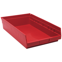 Bacs de rangement pour tablettes, 11-1/8" la x 4" H x 17-7/8" p, Rouge, Capacit&eacute; 40 lb Seaboard Timber Mart